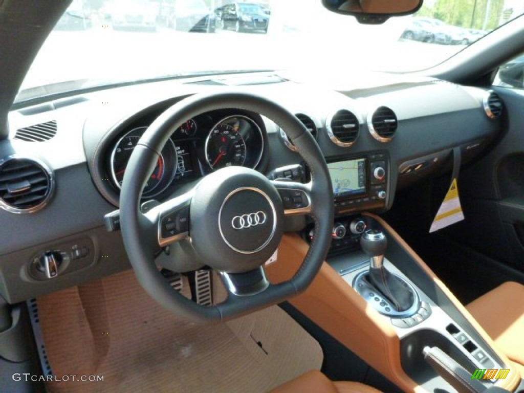 2013 Audi TT 2.0T quattro Roadster Madras Brown Baseball Optic Leather Dashboard Photo #80788980