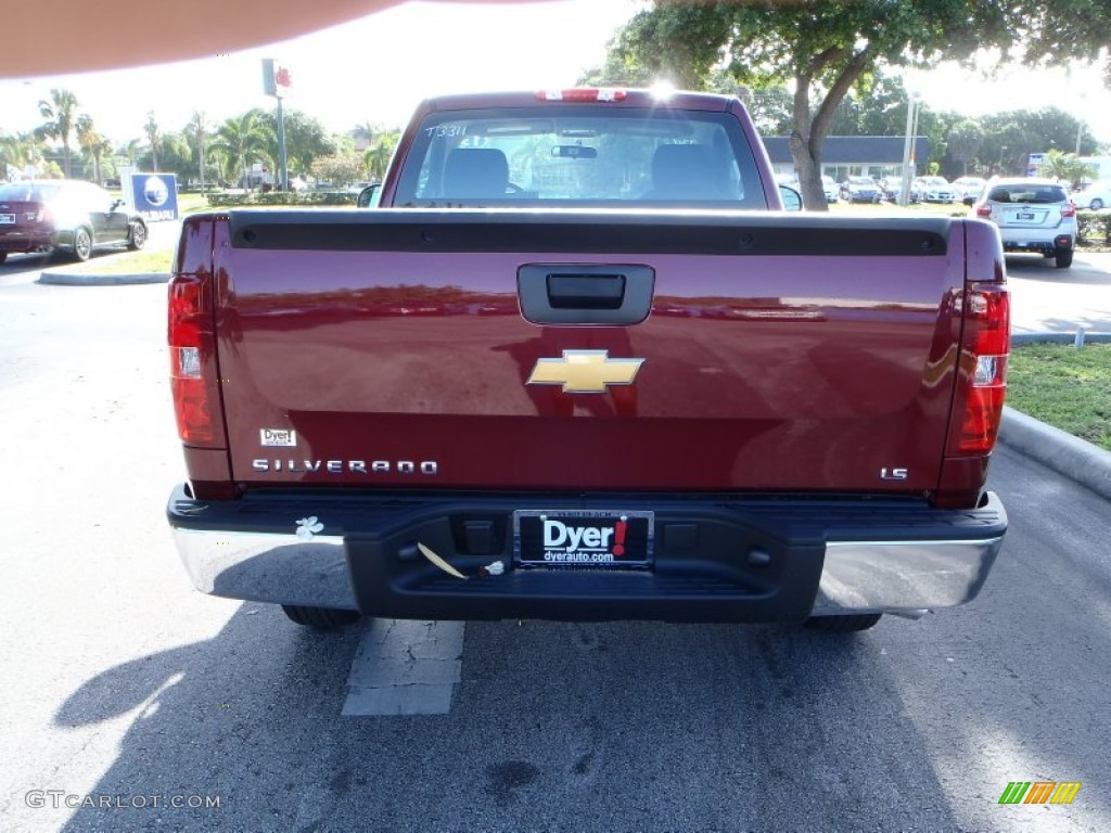 2013 Silverado 1500 LS Regular Cab - Deep Ruby Metallic / Dark Titanium photo #6