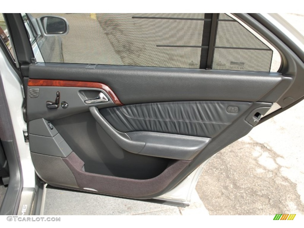 2002 Mercedes-Benz S 55 AMG Charcoal Door Panel Photo #80795548