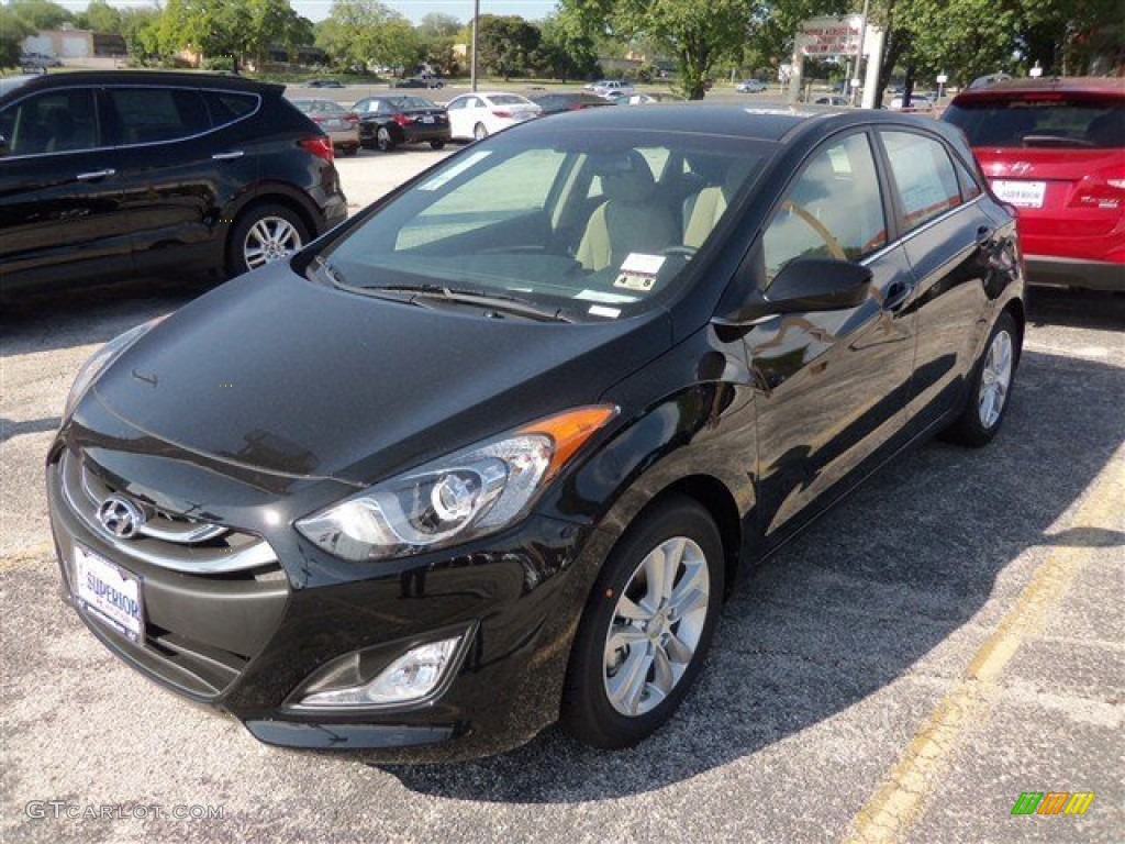 2013 Elantra GT - Black Noir Pearl / Beige photo #2
