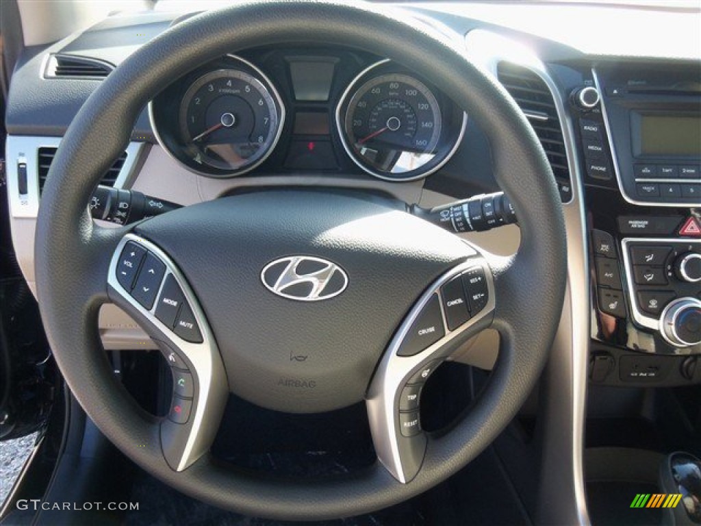 2013 Elantra GT - Black Noir Pearl / Beige photo #11