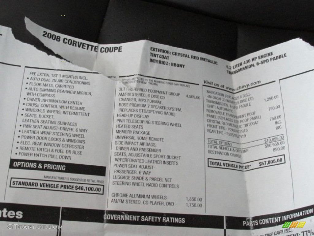 2008 Corvette Coupe - Crystal Red Metallic / Ebony photo #35
