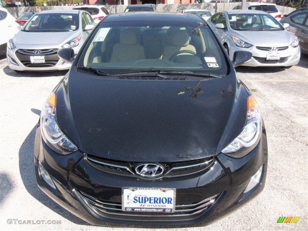 2013 Elantra GLS - Midnight Black / Beige photo #1