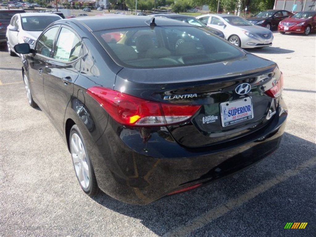 2013 Elantra GLS - Midnight Black / Beige photo #7