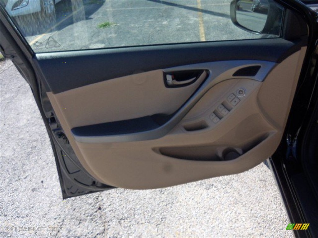 2013 Elantra GLS - Midnight Black / Beige photo #10