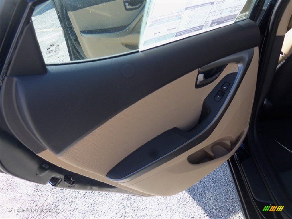 2013 Elantra GLS - Midnight Black / Beige photo #13