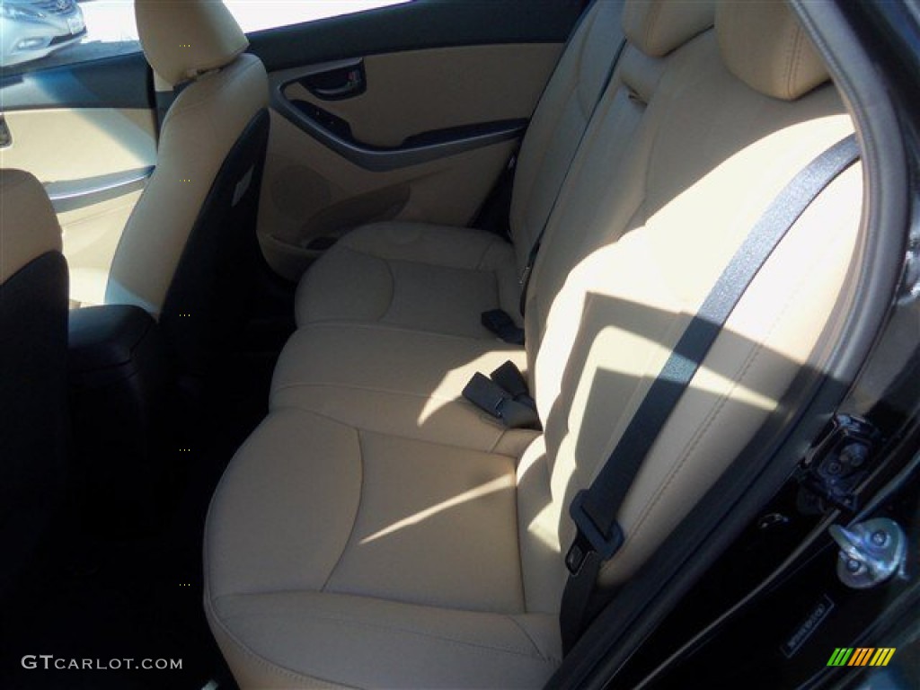 2013 Elantra GLS - Midnight Black / Beige photo #14