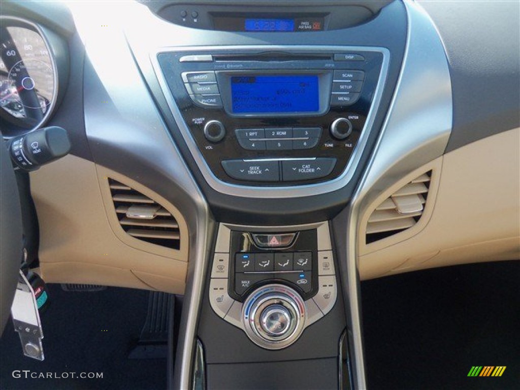 2013 Elantra GLS - Midnight Black / Beige photo #16