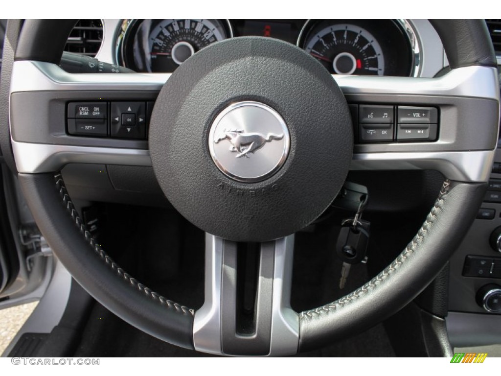2013 Mustang V6 Premium Convertible - Ingot Silver Metallic / Charcoal Black photo #16