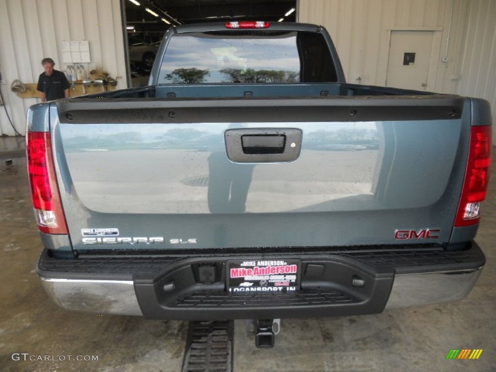 2013 Sierra 1500 SLE Extended Cab 4x4 - Stealth Gray Metallic / Ebony photo #3