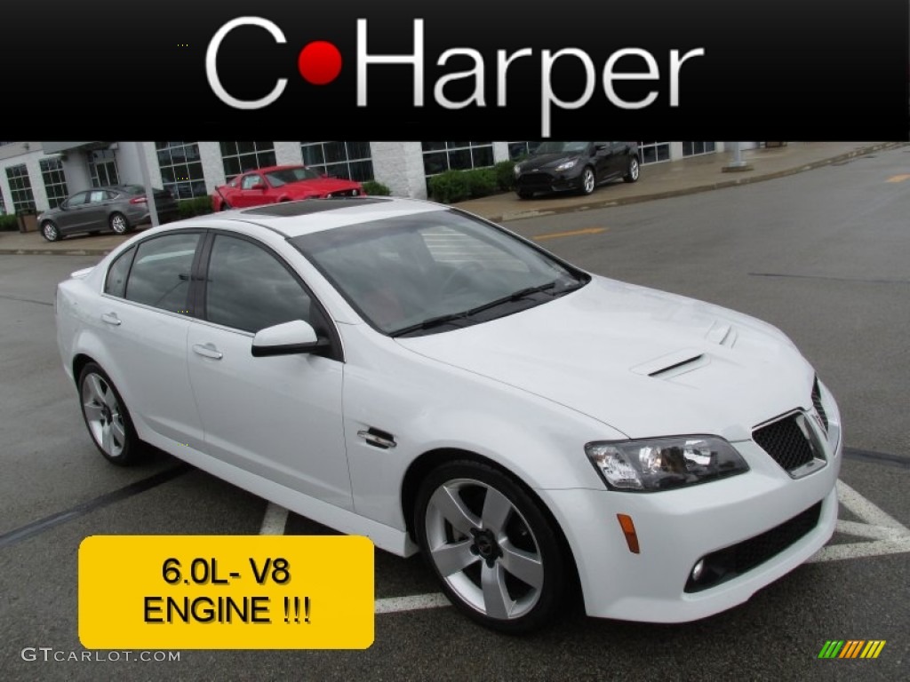 2009 G8 GT - White Hot / Onyx/Red photo #1