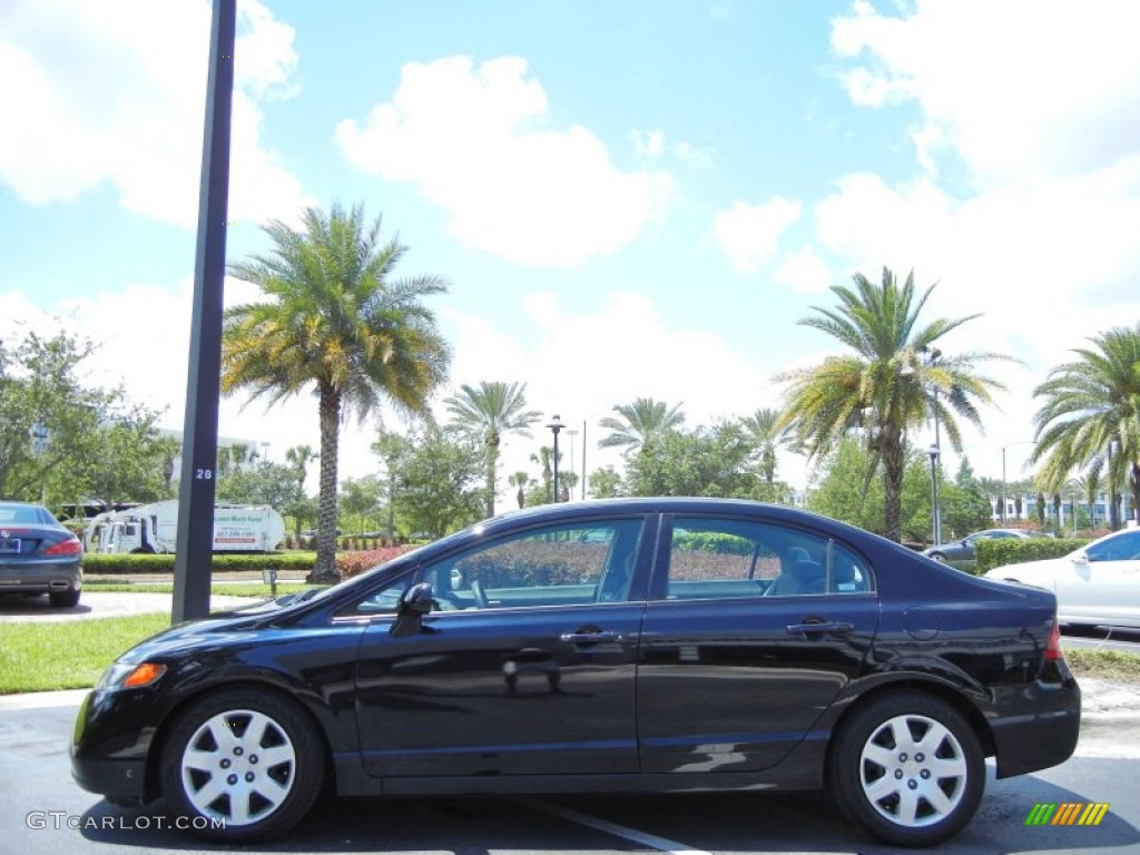 Nighthawk Black Pearl 2007 Honda Civic LX Sedan Exterior Photo #80804776