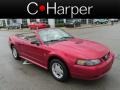 2001 Performance Red Ford Mustang V6 Convertible  photo #1
