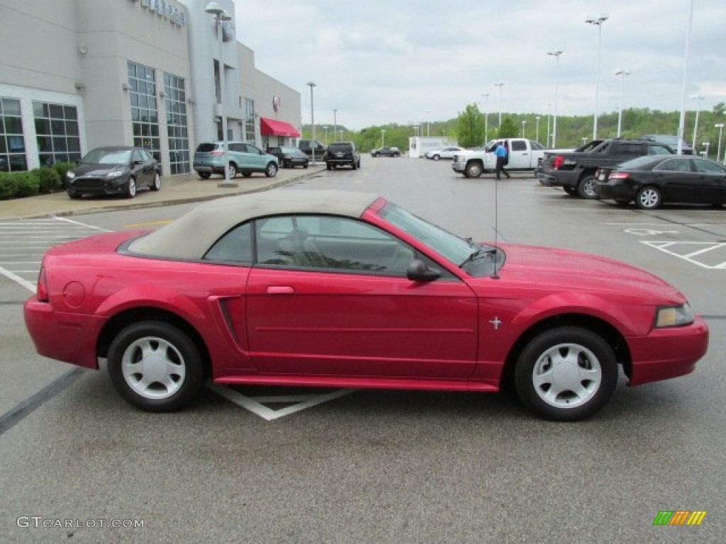 2001 Mustang V6 Convertible - Performance Red / Medium Parchment photo #3