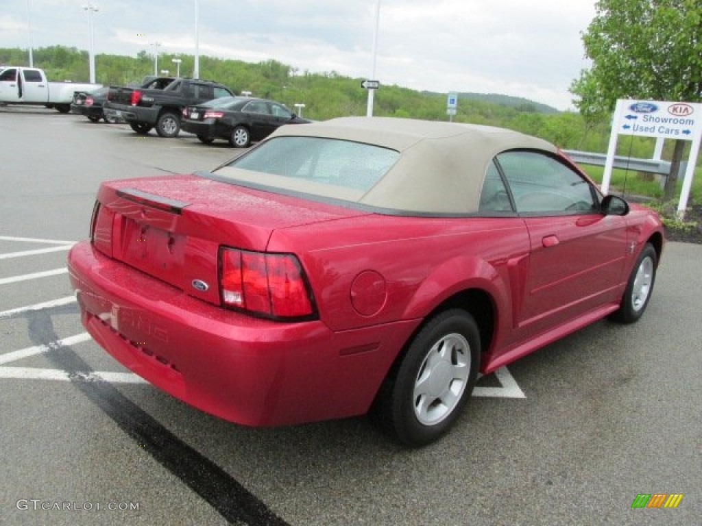 2001 Mustang V6 Convertible - Performance Red / Medium Parchment photo #5