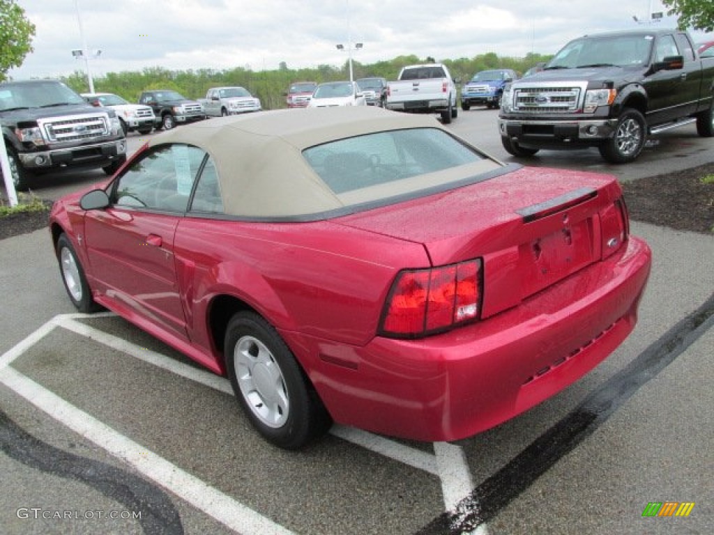 2001 Mustang V6 Convertible - Performance Red / Medium Parchment photo #12