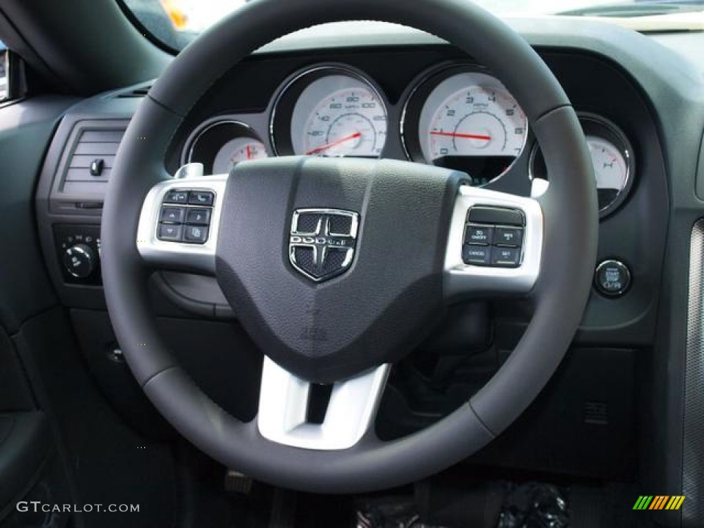 2013 Dodge Challenger R/T Classic Dark Slate Gray Steering Wheel Photo #80807997