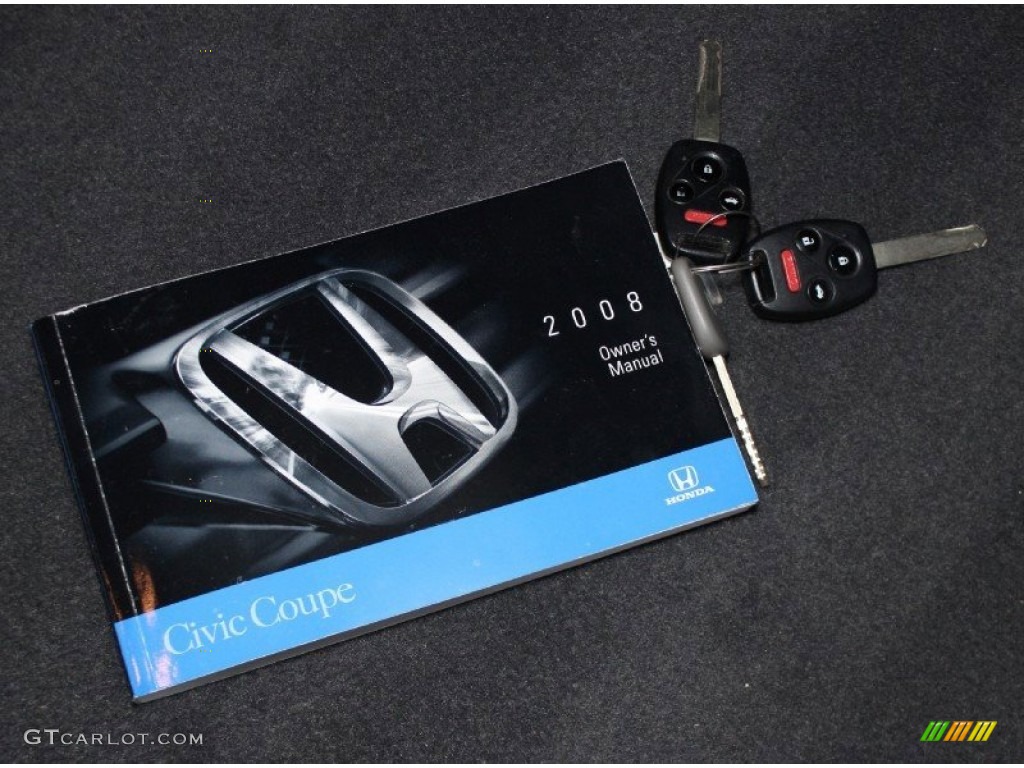 2008 Civic EX-L Coupe - Rallye Red / Black photo #12
