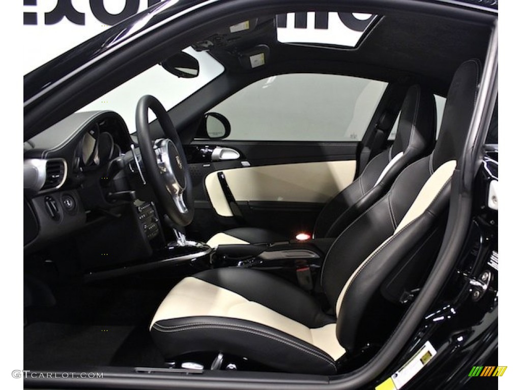 Black/Cream Interior 2011 Porsche 911 Turbo S Coupe Photo #80811970