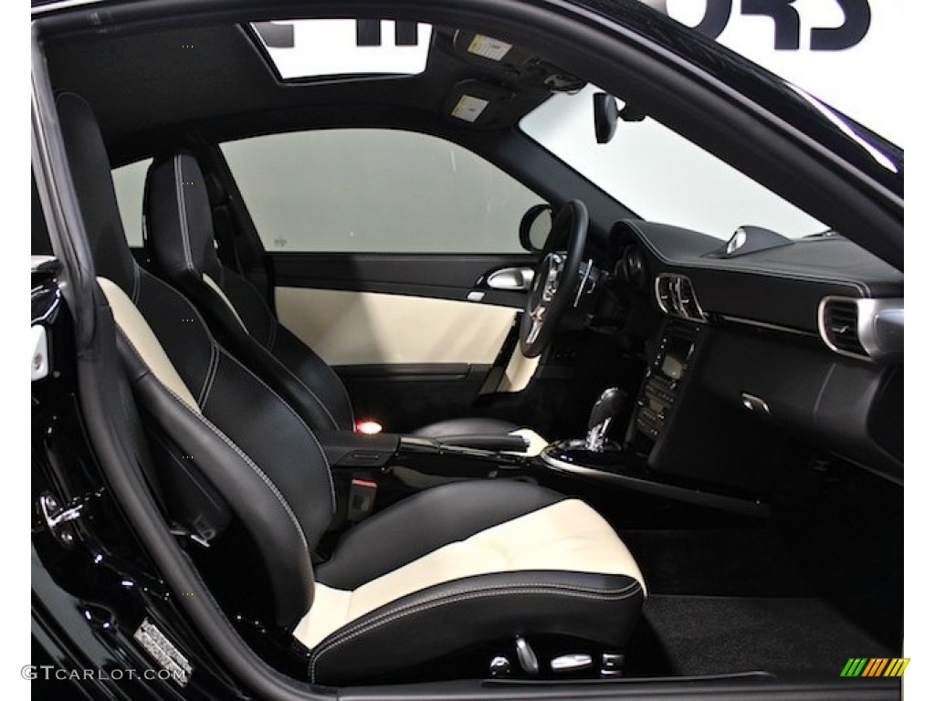 Black/Cream Interior 2011 Porsche 911 Turbo S Coupe Photo #80811989