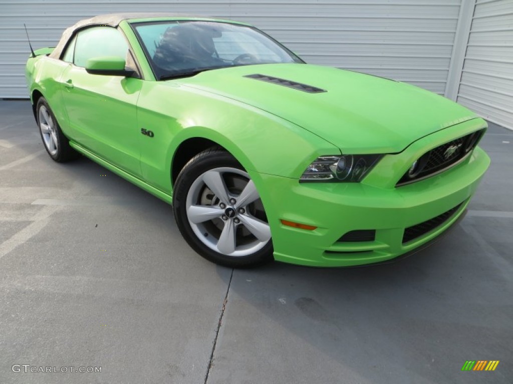 2013 Mustang GT Premium Convertible - Gotta Have It Green / Charcoal Black photo #1