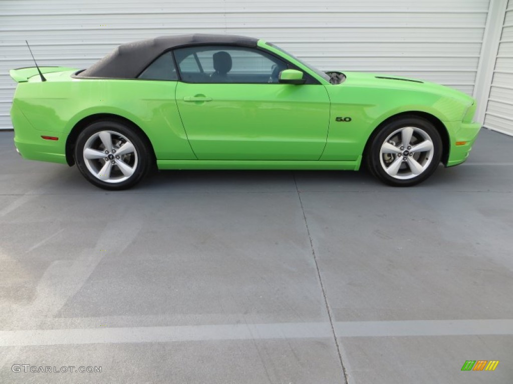 2013 Mustang GT Premium Convertible - Gotta Have It Green / Charcoal Black photo #3