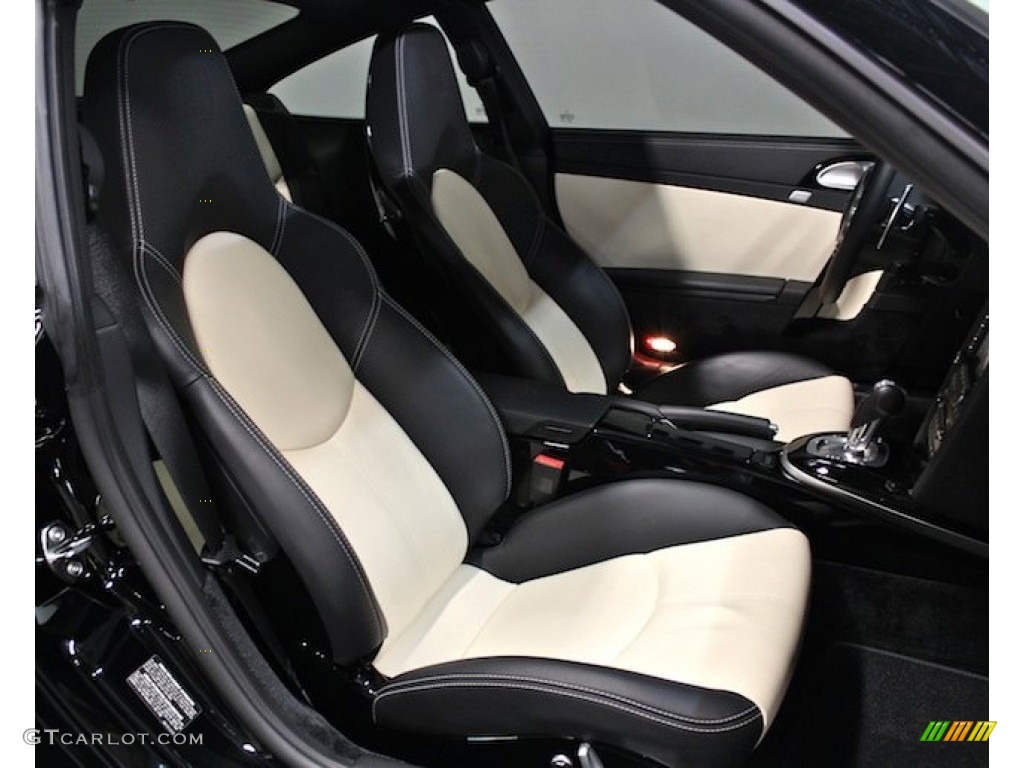 Black/Cream Interior 2011 Porsche 911 Turbo S Coupe Photo #80812036