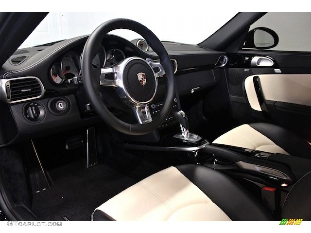 Black/Cream Interior 2011 Porsche 911 Turbo S Coupe Photo #80812160