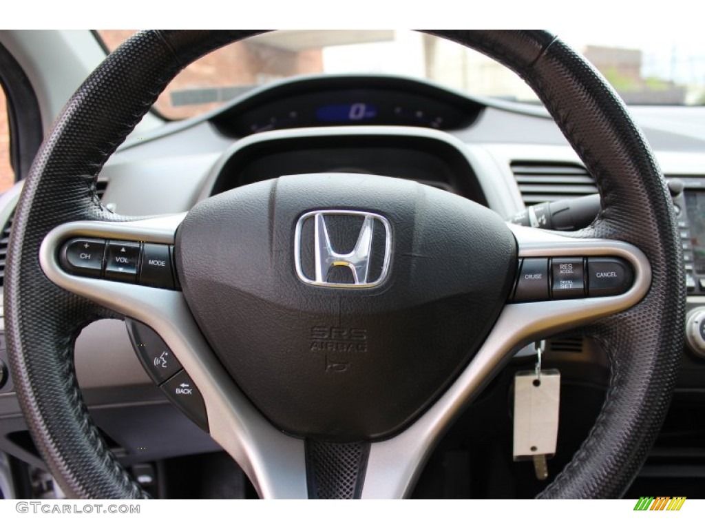 2008 Honda Civic EX-L Coupe Black Steering Wheel Photo #80812444