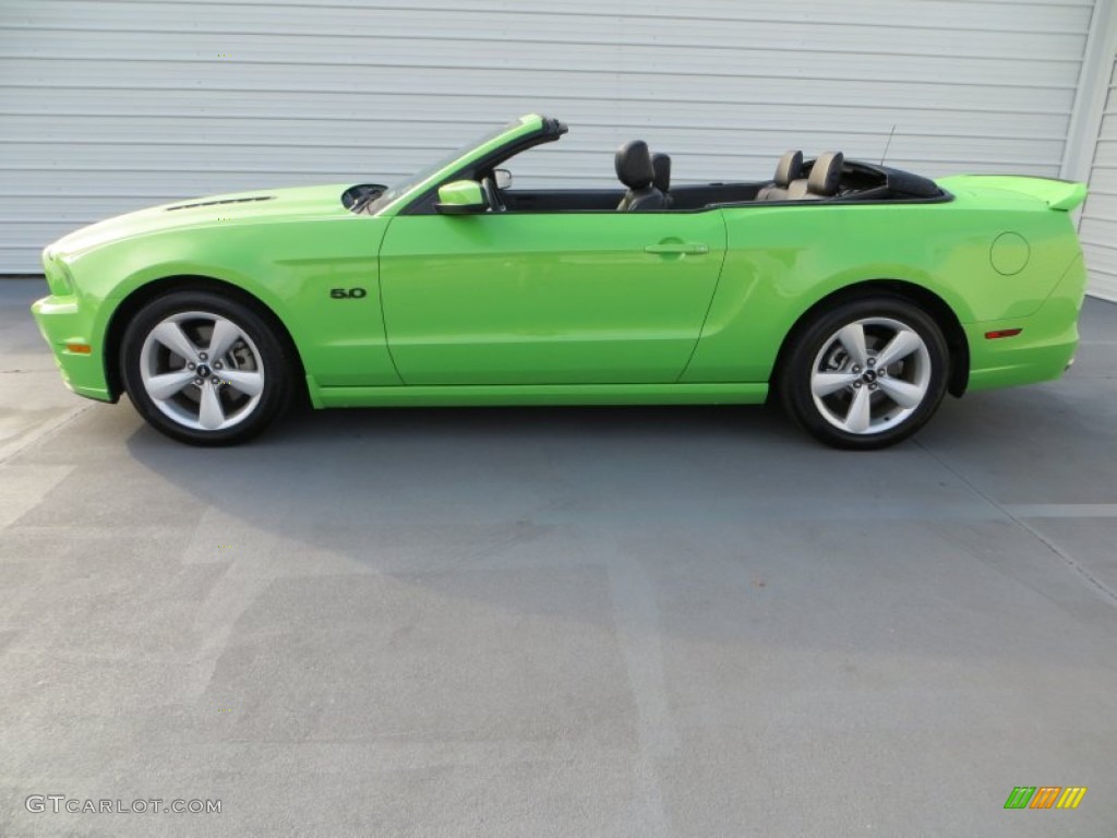 2013 Mustang GT Premium Convertible - Gotta Have It Green / Charcoal Black photo #40