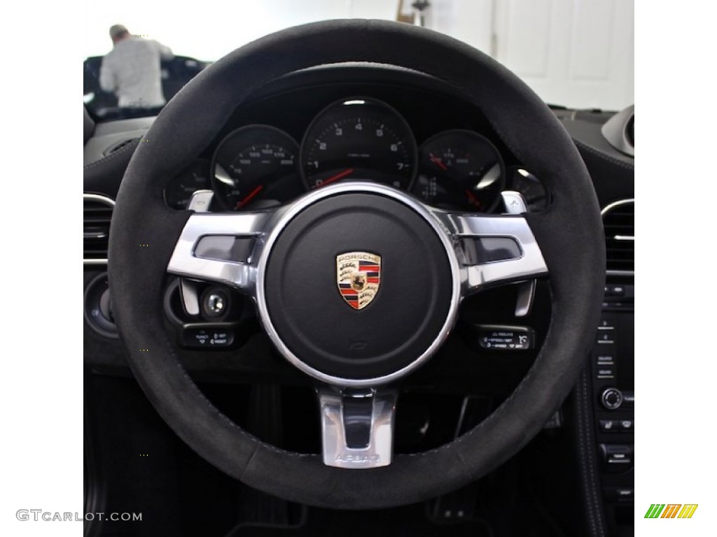 2012 Porsche 911 Carrera 4 GTS Cabriolet Black Steering Wheel Photo #80813755