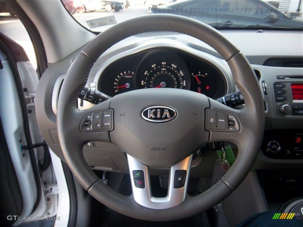 2012 Kia Sportage EX Black Steering Wheel Photo #80814231