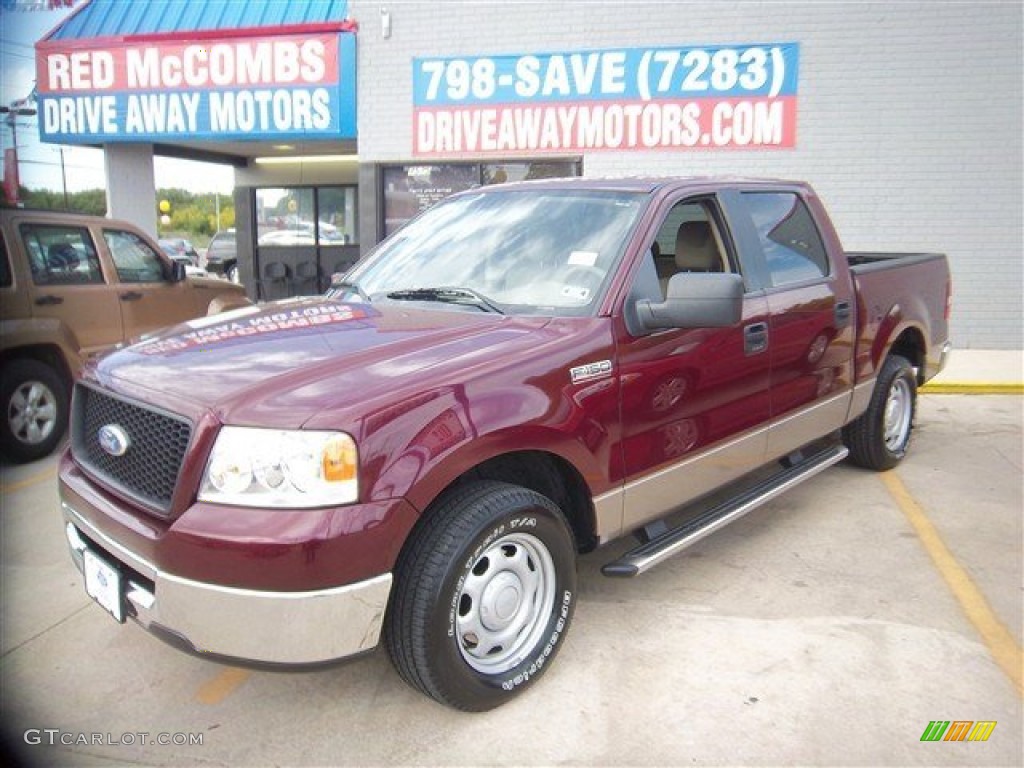 2006 F150 XLT SuperCrew - Dark Toreador Red Metallic / Tan photo #1