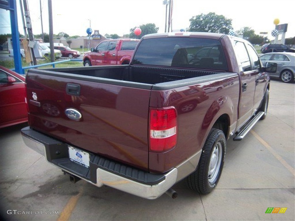 2006 F150 XLT SuperCrew - Dark Toreador Red Metallic / Tan photo #7