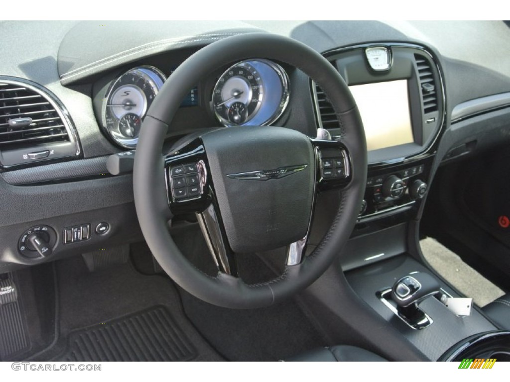 2013 Chrysler 300 S V6 Black Steering Wheel Photo #80815840