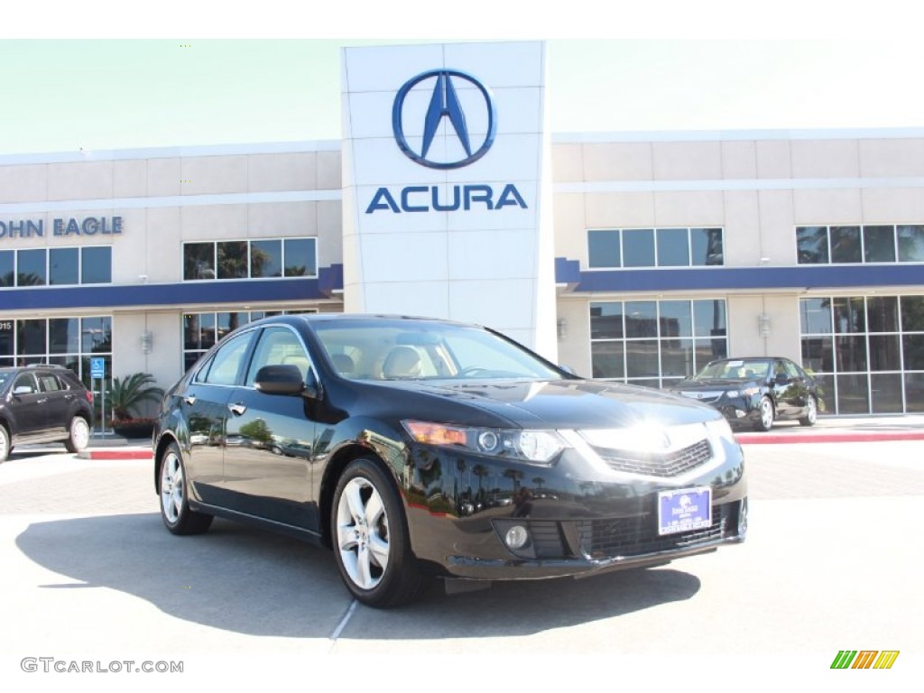 2010 TSX Sedan - Crystal Black Pearl / Parchment photo #1