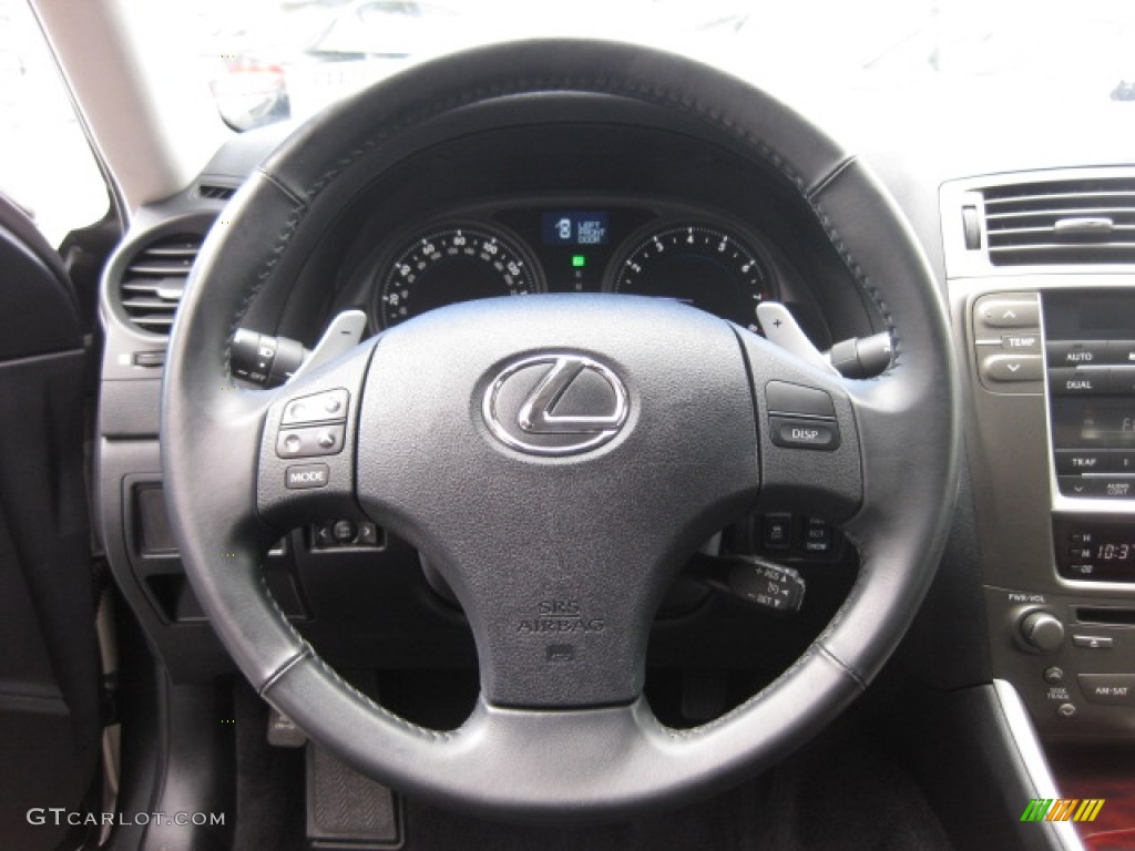 2007 Lexus IS 250 Black Steering Wheel Photo #80823147
