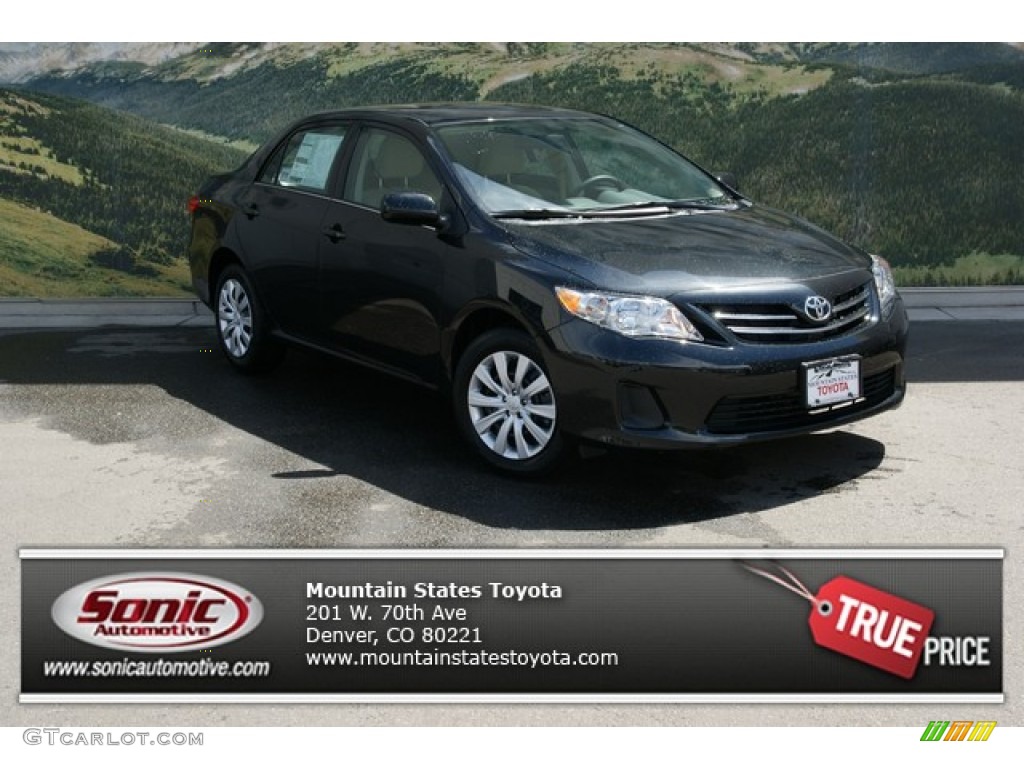 2013 Corolla LE - Black Sand Pearl / Bisque photo #1