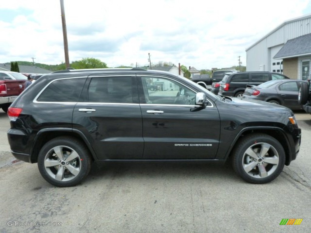 2014 Grand Cherokee Overland 4x4 - Brilliant Black Crystal Pearl / Overland Nepal Jeep Brown Light Frost photo #6