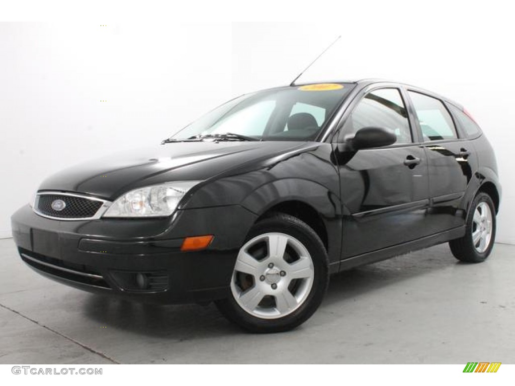 Pitch Black 2007 Ford Focus ZX5 SES Hatchback Exterior Photo #80830678