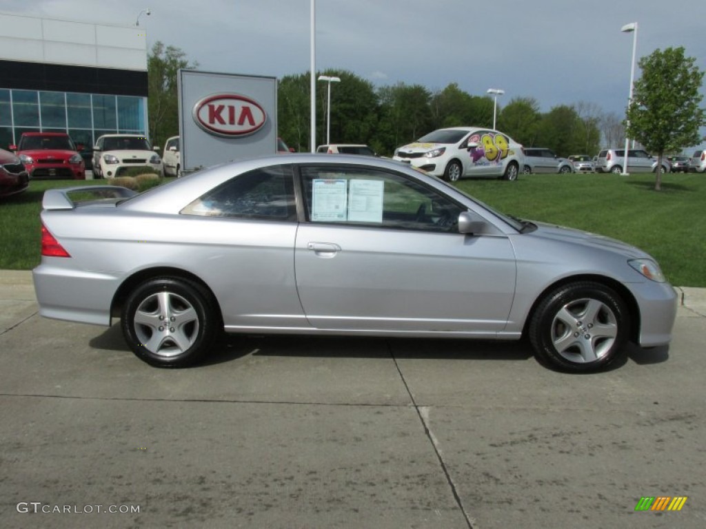 2004 Civic EX Coupe - Satin Silver Metallic / Black photo #2