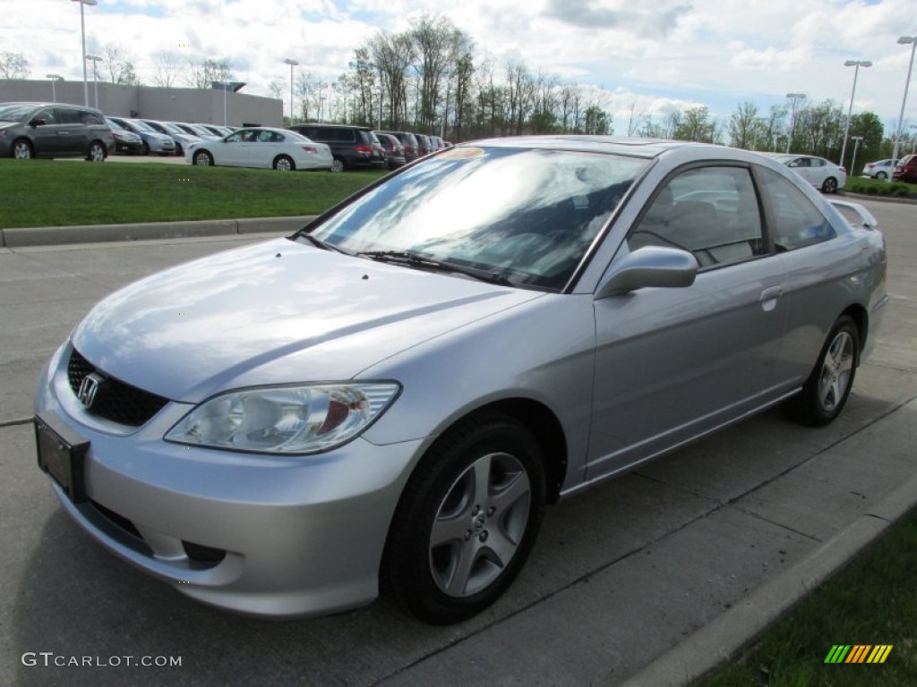 2004 Civic EX Coupe - Satin Silver Metallic / Black photo #7