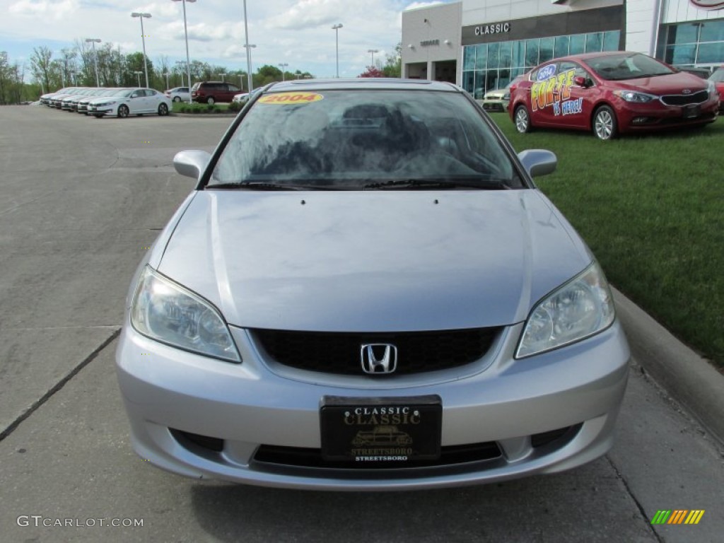2004 Civic EX Coupe - Satin Silver Metallic / Black photo #8