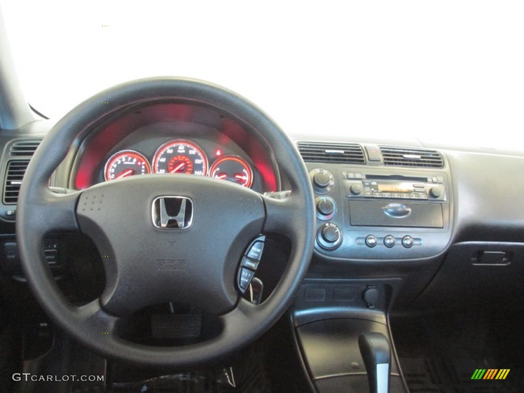 2004 Civic EX Coupe - Satin Silver Metallic / Black photo #11
