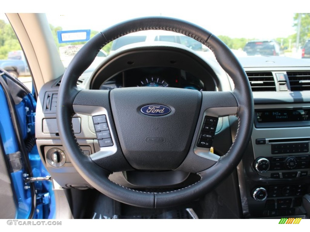 2012 Ford Fusion SEL Charcoal Black Steering Wheel Photo #80833291