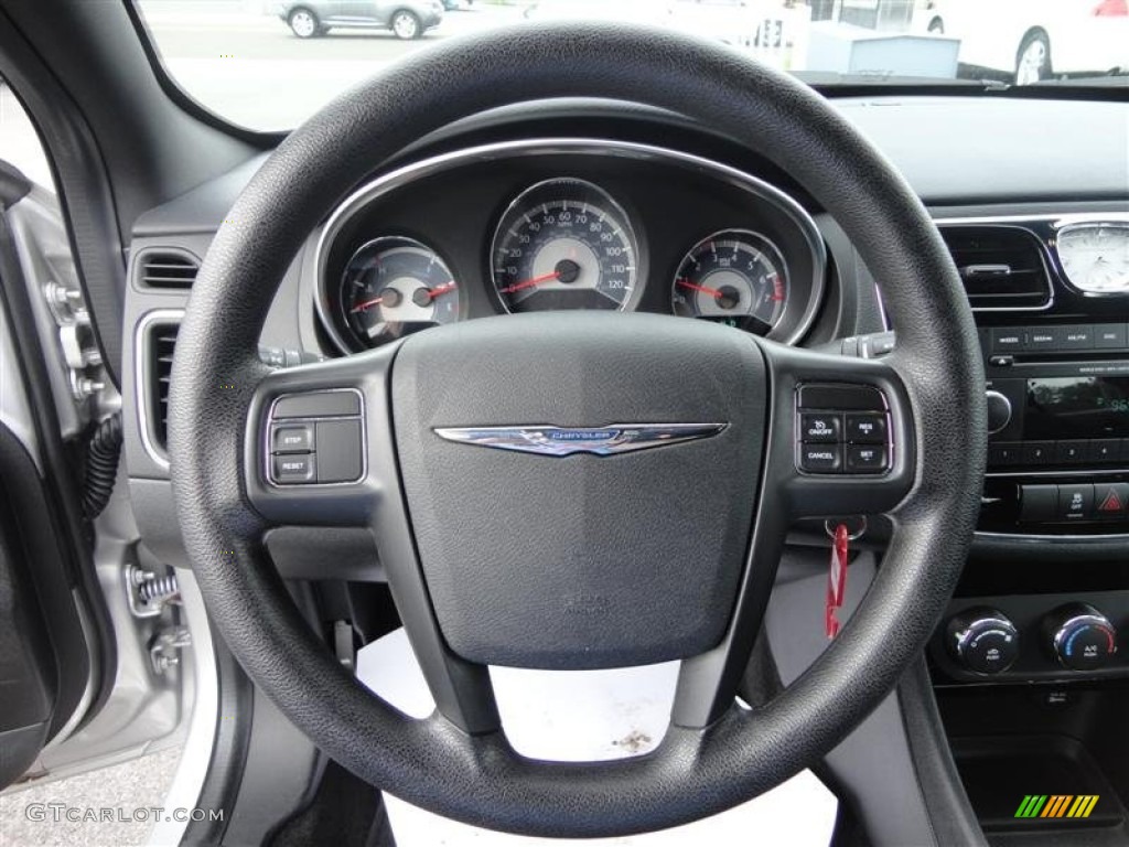 2012 Chrysler 200 LX Sedan Black Steering Wheel Photo #80833351