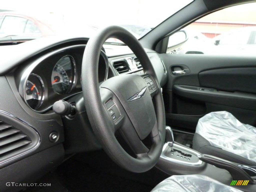 2013 Chrysler 200 LX Sedan Black Steering Wheel Photo #80835223