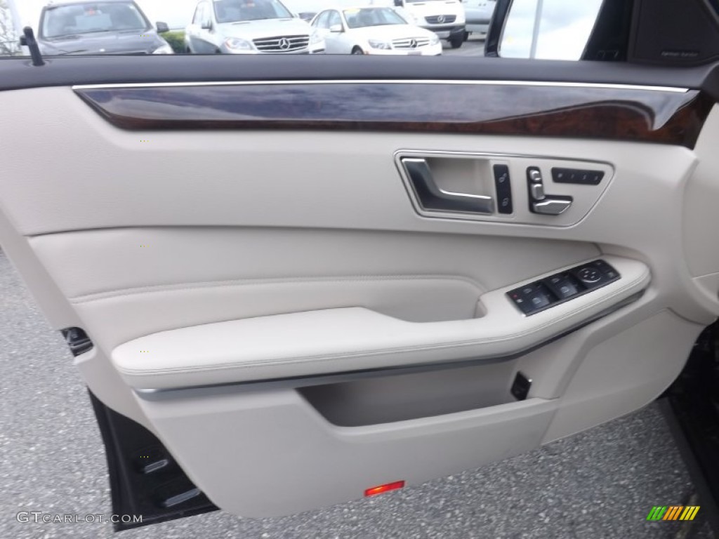 2014 Mercedes-Benz E 350 4Matic Sedan Silk Beige/Espresso Brown Door Panel Photo #80836183