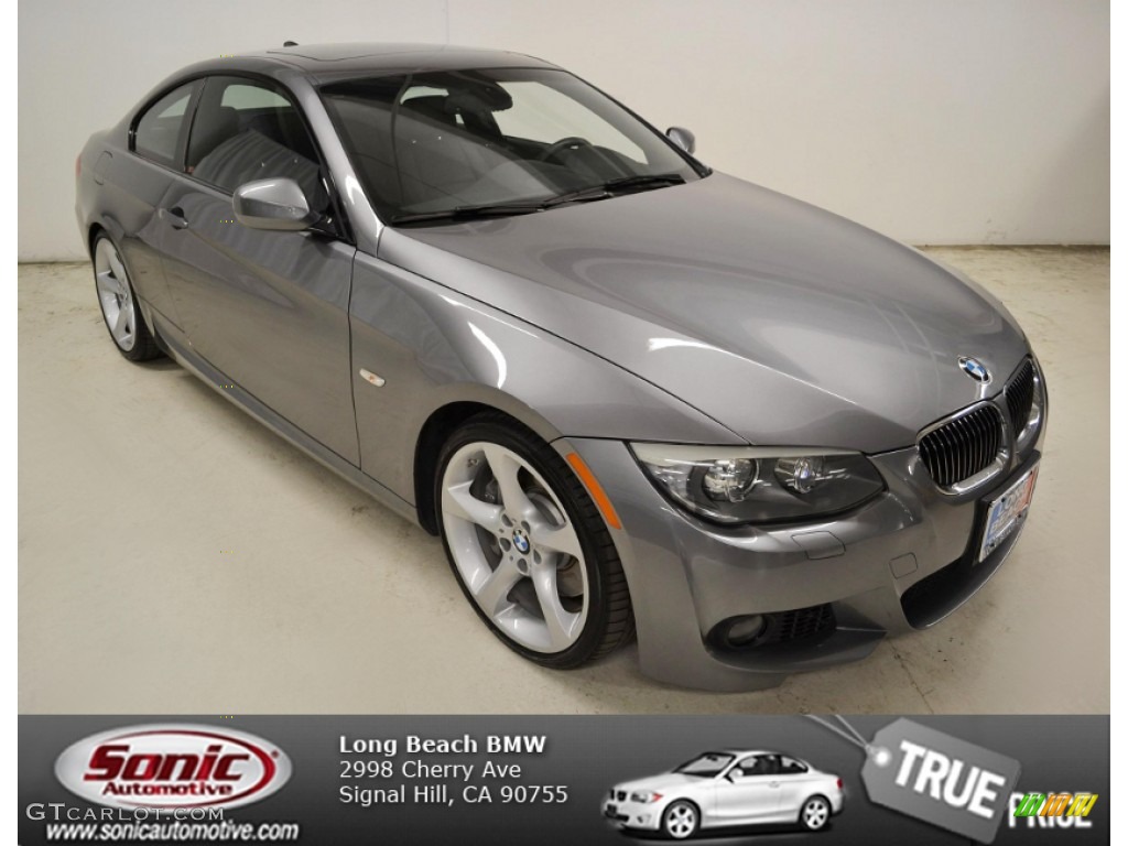2011 3 Series 335i Coupe - Space Gray Metallic / Black photo #1