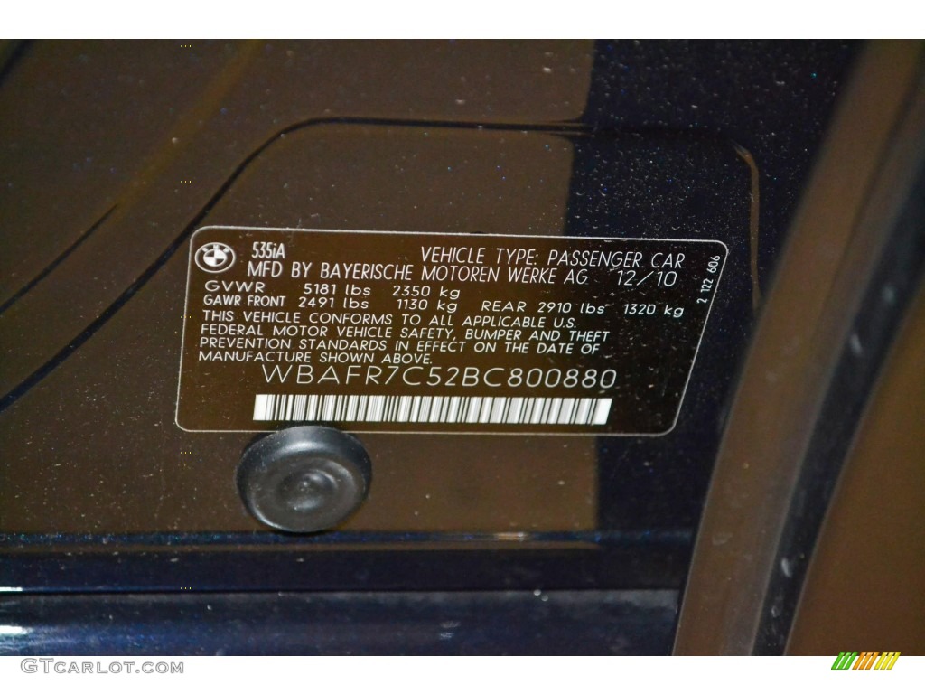 2011 5 Series 535i Sedan - Imperial Blue Metallic / Oyster/Black photo #8